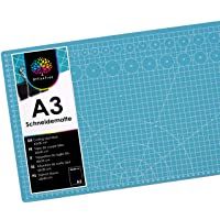OfficeTree Set de Estera para Corte - 45x30 cm (A3) Azul - Cuadrícula y Marcas en Ambos Lados para un Corte Profesional…